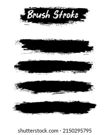 Brush the thick line of stroke bundles. Vector brush set. Text box frames and grunge patches.Splatters design elements. Ink-painted shape