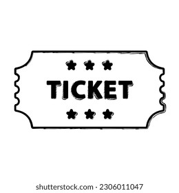 brush ticket on a white background. Vector illustration.