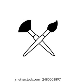 Brush tool icon flat vector design