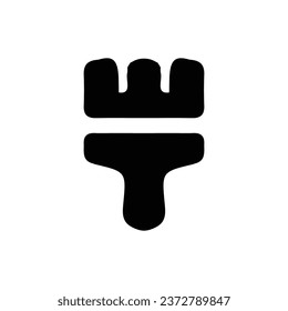Icono de herramienta Pincel. Estilo simple de vuelta al símbolo de fondo del cartel escolar. Elemento de diseño del logotipo de la marca de la herramienta de pincel. Pincel herramienta de impresión de camisetas. Vector para pegatinas.