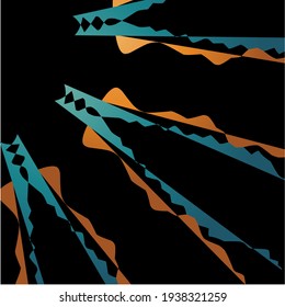 Brush tool indentation abstract background design.  modern background, a combination of blue and orange black background