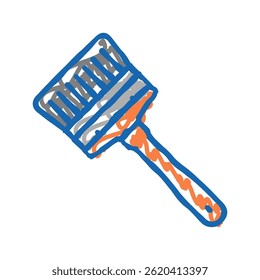 brush tool repair doodle icon sketch vector. brush tool repair sign. isolated symbol illustration