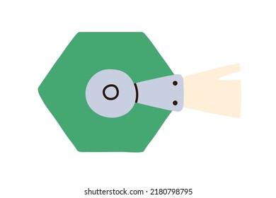 Brush tool, supply for cleaning erasers remains. Rubber accessory. Stationery for drawing. Flat vector illustration isolated on white background