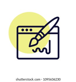 Brush tool  tablet vector icon