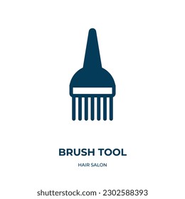 brush tool vector icon. brush tool, brush, tool filled icons from flat hair salon concept. Isolated black glyph icon, vector illustration symbol element for web design and mobile apps