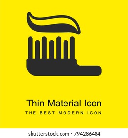 Brush with tooth paste bright yellow material minimal icon or logo design