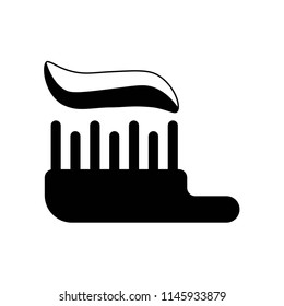 Brush with tooth paste icon vector icon. Simple element illustration. Brush with tooth paste symbol design. Can be used for web and mobile.