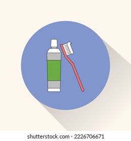 brush and toothpaste, can be used for icon