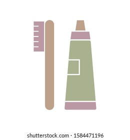 Brush Toothpaste icon vector design templates on white background