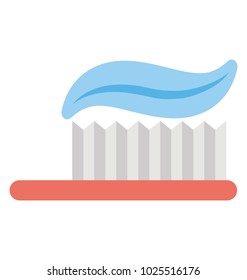 
Brush with toothpaste over it, symbolising dental care or cleaning.
