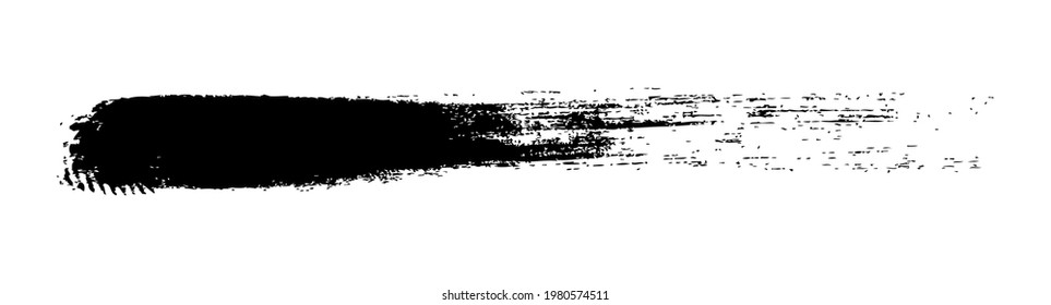 Brush touch line. A faint line. Lines drawn with ink.