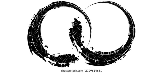 Brush touch material, ink splash, handwritten texture, texture material, rough lines, ink lines, Japanese style, Asian taste vector. modern