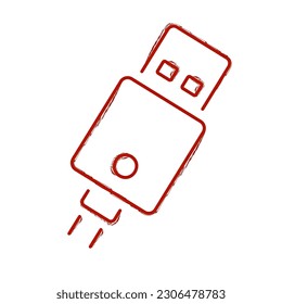 pinchar el cable usb sobre un fondo blanco. Ilustración vectorial.