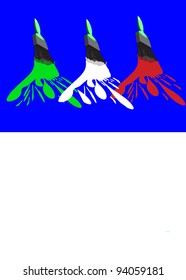 brush with various colors,