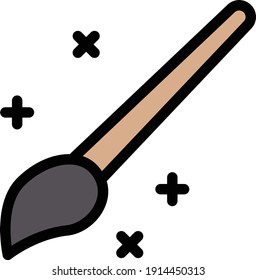icono de línea de color de vector de pincel