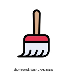 brush vector flat color icon 