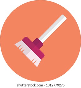 brush vector flat color icon 