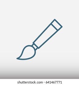 brush vector flat pictograph line icon stock design illustration