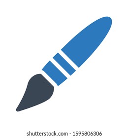 brush vector glyph color icon 