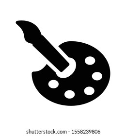 brush vector glyph flat icon 