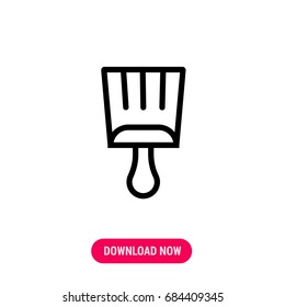Brush vector icon, The outlined symbol of brush for painting. Simple, modern flat vector illustration for mobile app, website or desktop app   
