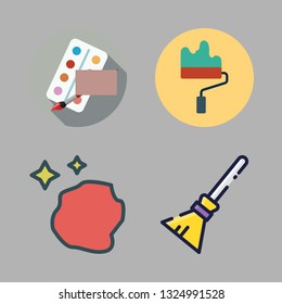 brush vector icon set