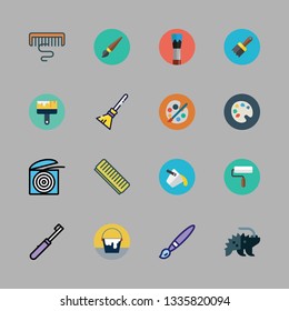 brush vector icon set