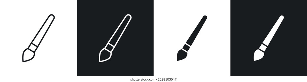 Pinsel-Vektorsymbol in Schwarz-Weiß