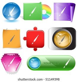 Brush. Vector internet buttons.