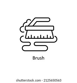 Brush vector Outline icon for web isolated on white background EPS 10 file