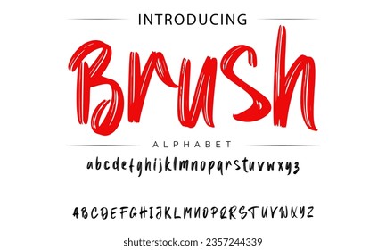 Brush vector brush style font, alphabet, typeface