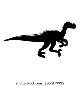 brush velociraptor on a white background. Vector illustration.