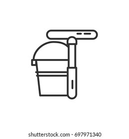 Brush for washing windows and a bucket