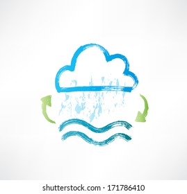 Brush water cycle icon.