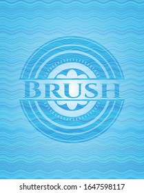 Brush water wave concept style badge. Vector Illustration. Detailed.