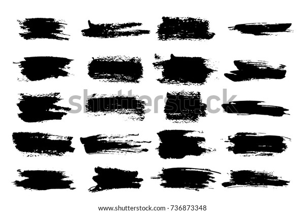 Brush Watercolor Horizontal Linear Black Ink Stock Vector (Royalty Free ...