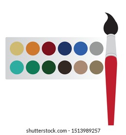 brush and watercolor, vector illustration, white background
