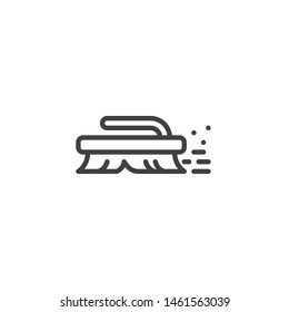 Brush for wet cleaning line icon. linear style sign for mobile concept and web design. Cleaning brush outline vector icon. Symbol, logo illustration. Vector graphics