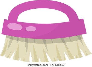 Brush for wet house cleaning and sweeping. item for combing horse. Cartoon flat illustration. Object for homework.