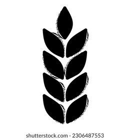 brush wheat on a white background. Vector illustration.