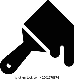 pincel con fondo blanco.cepillo es un símbolo de casa de construcción .glyph icono plano.