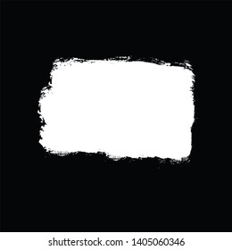 Brush white stroke vector isolated black background