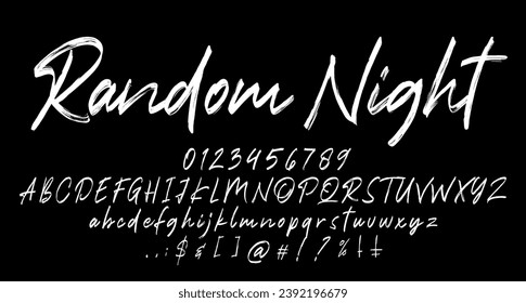 Brush Winter font script vector lettering. Best Alphabet Alphabet Brush Script Logotype Font lettering handwritten