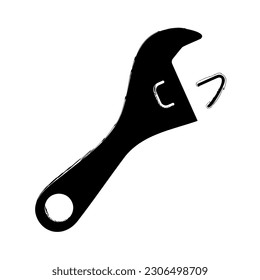 brush wrench on white background. Vector illustration.
