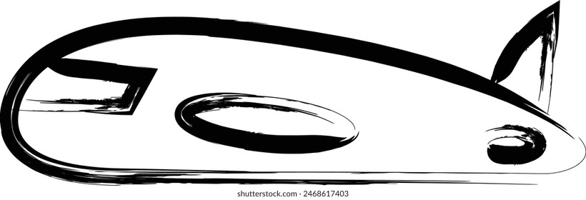 Brush writing business icon airplane