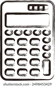 Brush writing business icon calculator