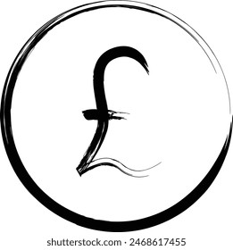 Pinsel Schreiben Business-Symbol Münze Pfund