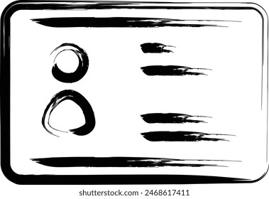 Brush writing business icon identification card