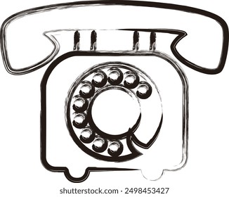 Brush writing business icon telephone