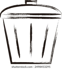 Brush writing business icon trash can